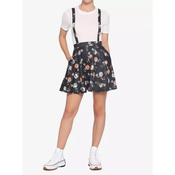 Size 3X 22 24 Haikyu!! Chibi Characters Suspender Skirt w/Pockets Hot Topic Plus - Picture 2 of 7